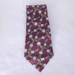 Gant Silk Tie Red Wrist Watch Print NWT Made In USA